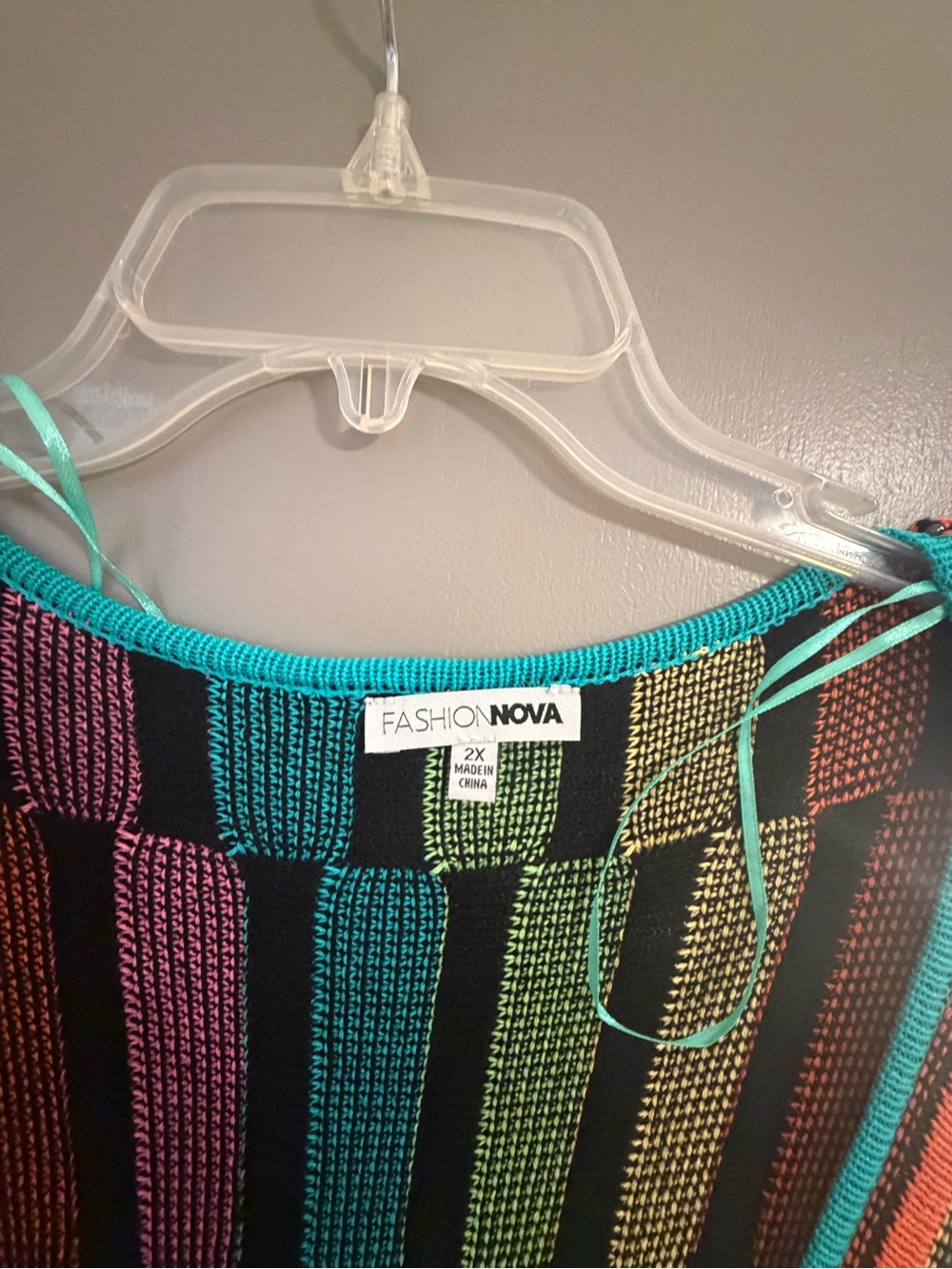 Fashion Nova Rainbow Striped Knit Maxi Dress - Picture 2 of 2